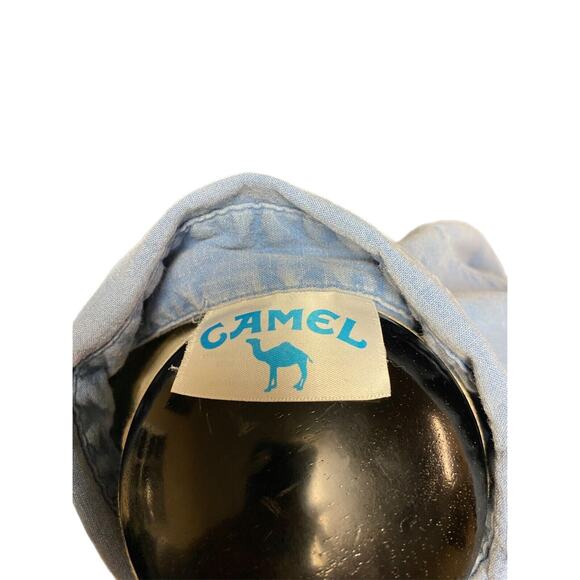 Camel Button Down Shirt Mens XL Blue Embroidered Long Sleeve Vintage Made In USA - Picture 4 of 5